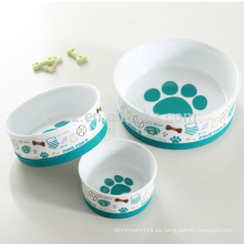 Cuencos de cerámica para perros al por mayor con base de silicona antideslizante